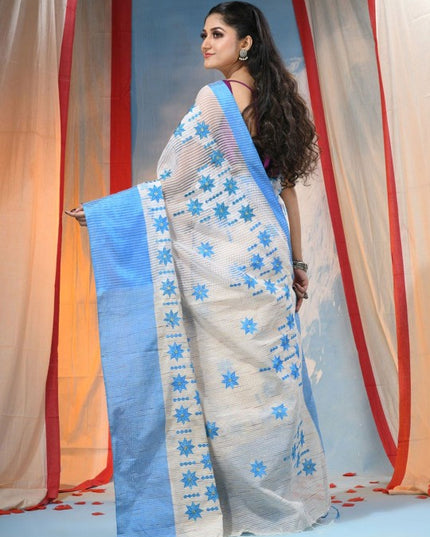 DESH BIDESH Floral Zari Pure Cotton Saree for Women - Traditional Indian Attire