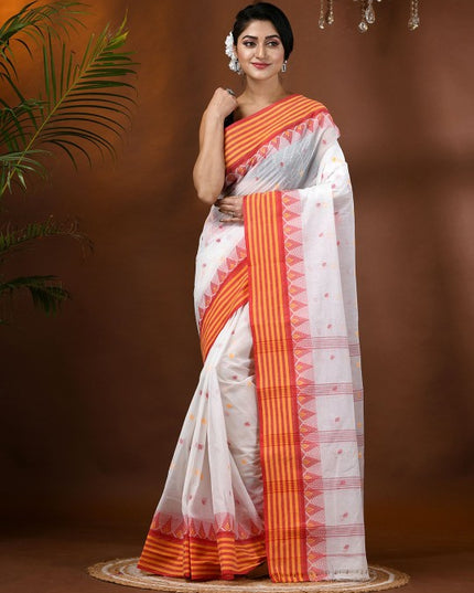 DESH BIDESH Women's Elegant Floral Pure Cotton Taant Saree