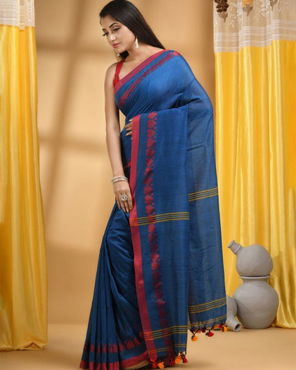 DESH BIDESH Woven Design Pure Cotton Handloom Taant Saree