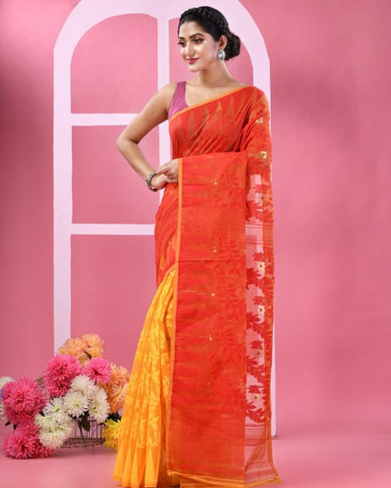 DESH BIDESH Woven Design Pure Cotton Taant Saree