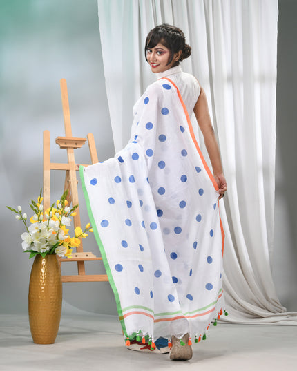 Tri Color Cotton Saree for Independence Day Soft Pure Mulmul Saree