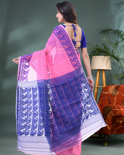 Women’s Dhakai Jamdani Saree – Hajar Buti Design