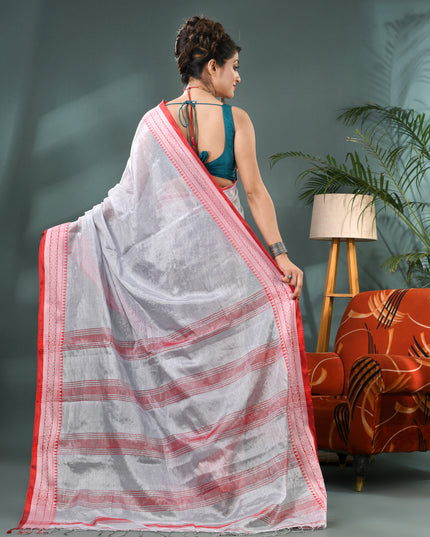 Women's Party Wear Suvarna Rekha Design Tissue Silk Saree with Blouse Piece