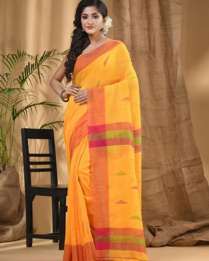 DESH BIDESH Woven Design Pure Cotton Taant Saree