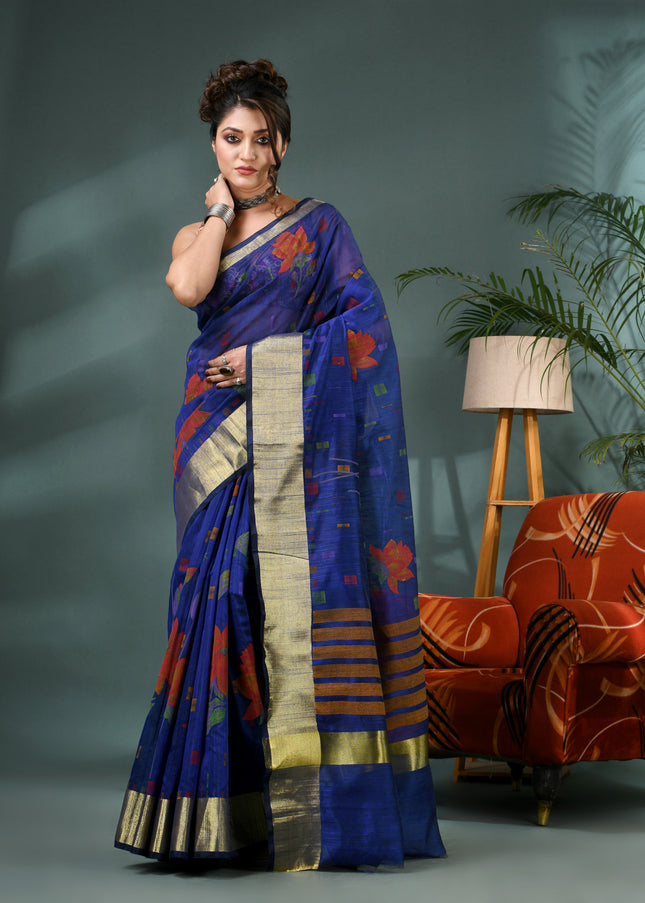 Floral Batik Kamal Phool Silk Cotton Saree
