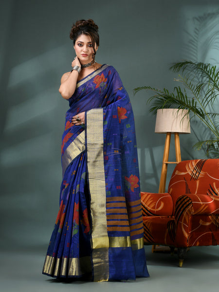 Floral Batik Kamal Phool Silk Cotton Saree