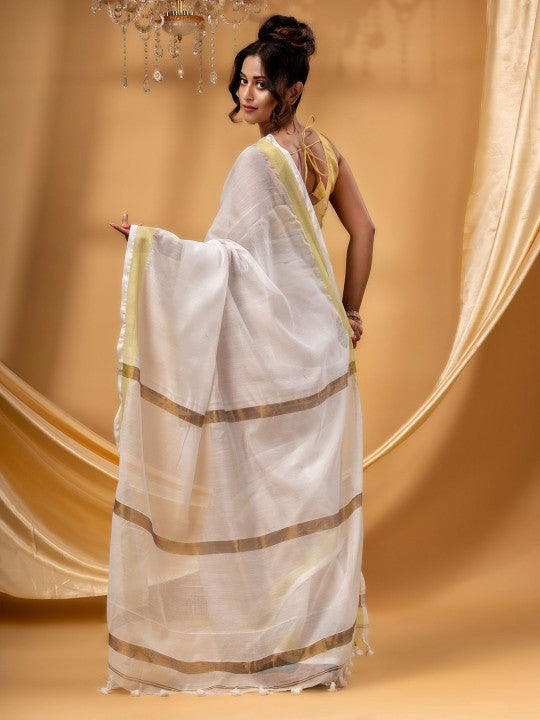 DESH BIDESH Zari Chanderi Saree