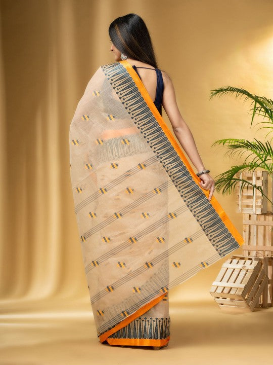 DESH BIDESH Woven Design Pure Cotton Taant Saree