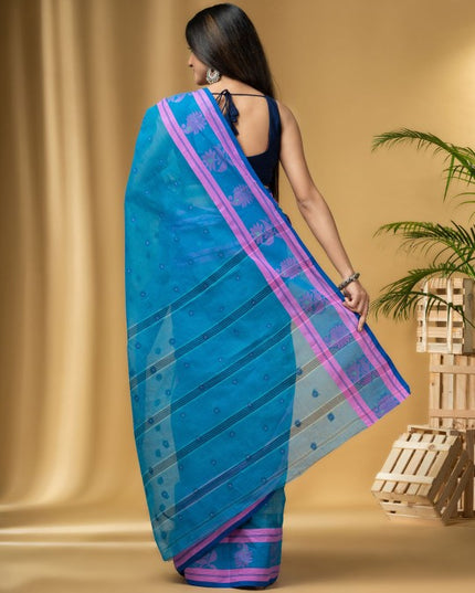 DESH BIDESH Ethnic Motifs Printed Pure Cotton Taant Saree