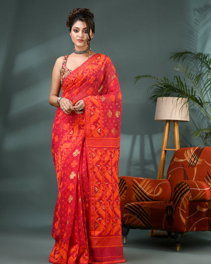 Handloom Cotton Jamdani Saree – Kanaklata Design