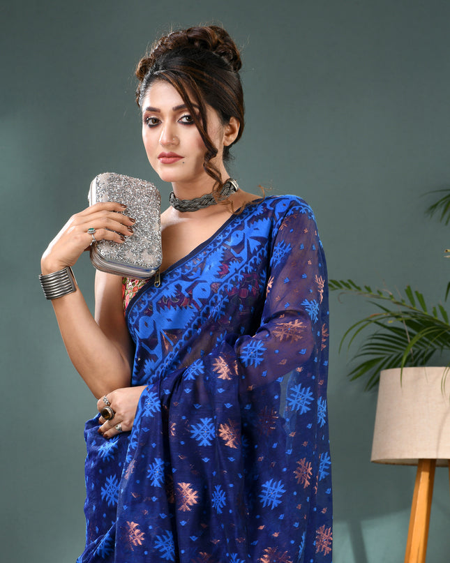 Handloom Cotton Jamdani Saree – Kanaklata Design
