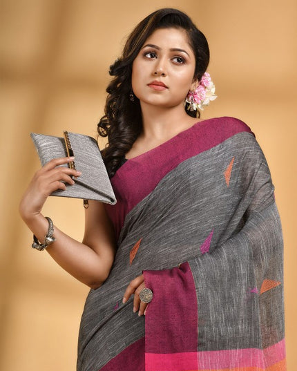 DESH BIDESH Woven Design Pure Cotton Taant Saree - Sarees for Women 33740247