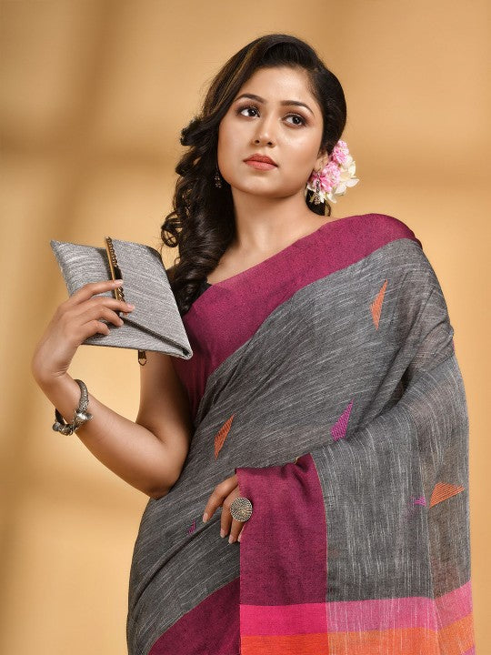 DESH BIDESH Woven Design Pure Cotton Taant Saree - Sarees for Women 33740247