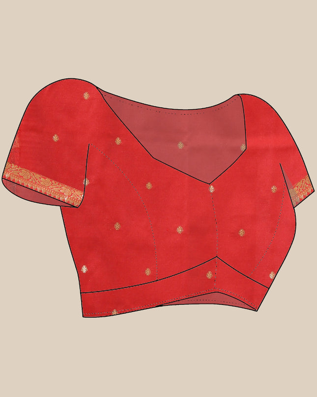 blouse view of red kanjivaram