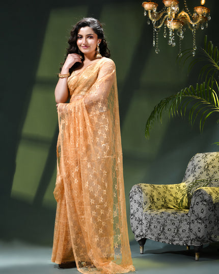 Women’s Net Sequin Embroidered saree Soft Net saree party, wear Chiffon wedding Silk georgette latest, Net sarees Heavy design Function Festive farewell saree for women (Golden)