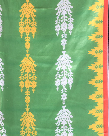 Women`s silk sarees party, wear latest, Tanvika design georgette chiffon Crepe cotton saree for farewell wedding New sari printed fancy printed silk sarees for women (Red Light Green)