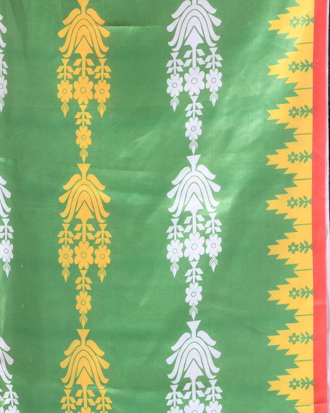 Women`s silk sarees party, wear latest, Tanvika design georgette chiffon Crepe cotton saree for farewell wedding New sari printed fancy printed silk sarees for women (Red Light Green)