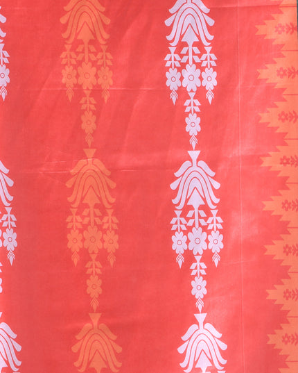 Women`s silk sarees party, wear latest, Tanvika design georgette chiffon Crepe cotton saree for farewell wedding New sari printed fancy printed silk sarees for women (Dark Green Red)