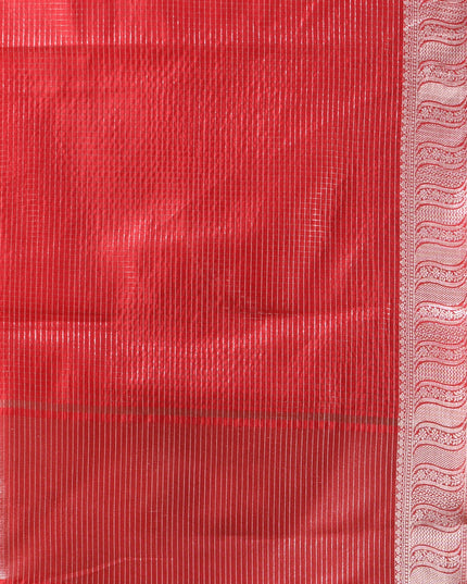Women`s Tissue silk sarees for women latest, design Cotton sari Kanak zari New, Design golden Kora tissue banarasi New Farewell wedding kanjivaram silk party, wear saree (Red)