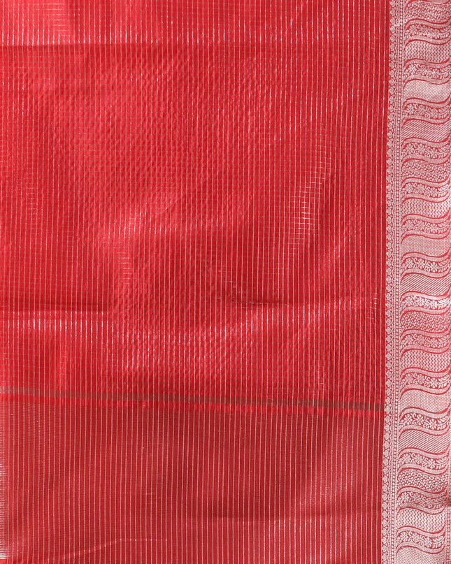 Women`s Tissue silk sarees for women latest, design Cotton sari Kanak zari New, Design golden Kora tissue banarasi New Farewell wedding kanjivaram silk party, wear saree (Red)