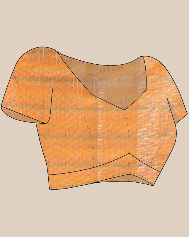 Women`s Tissue silk sarees for women latest, design organza New sari Swarnika zari Design golden Kora tissue banarasi saree for wedding party, wear sarees for Women (Orange)