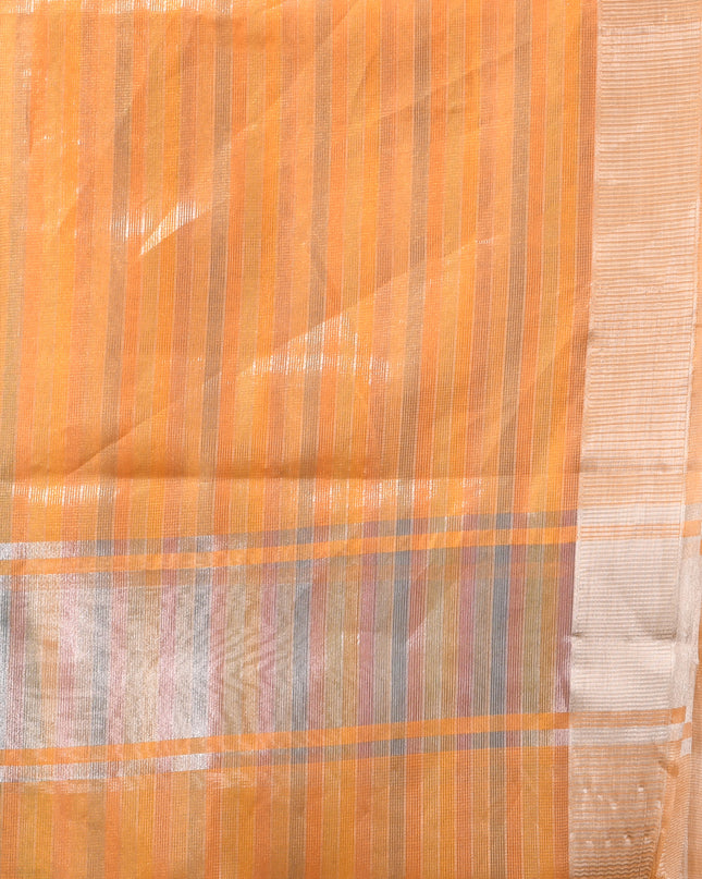 Women`s Tissue silk sarees for women latest, design organza New sari Swarnika zari Design golden Kora tissue banarasi saree for wedding party, wear sarees for Women (Orange)