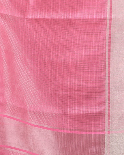 Women`s Tissue silk sarees for women latest, design organza New sari Swarnika zari Design golden Kora tissue banarasi saree for wedding party, wear sarees for Women (Pink)