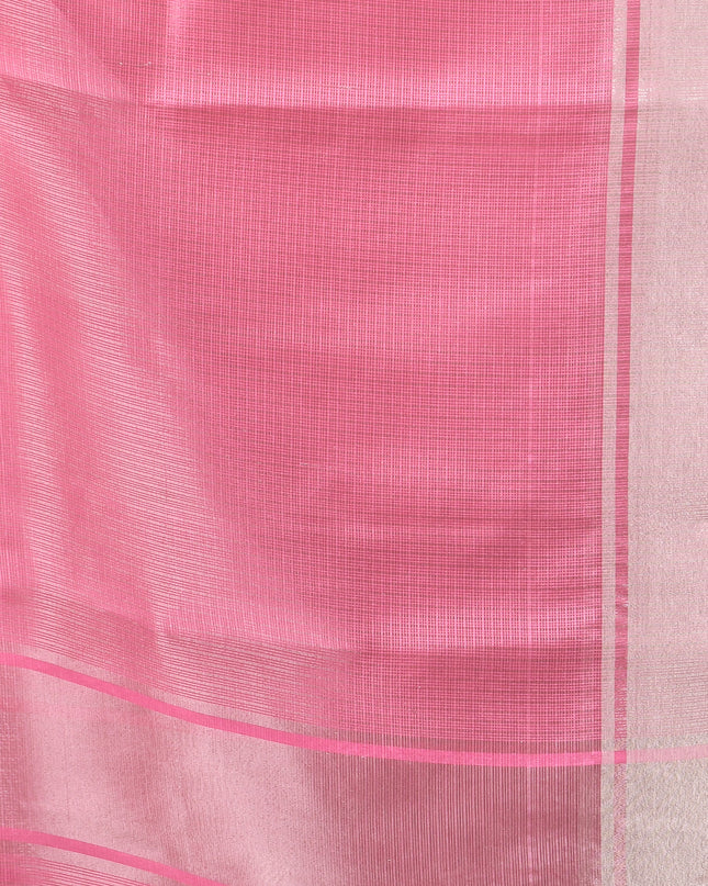 Women`s Tissue silk sarees for women latest, design organza New sari Swarnika zari Design golden Kora tissue banarasi saree for wedding party, wear sarees for Women (Pink)