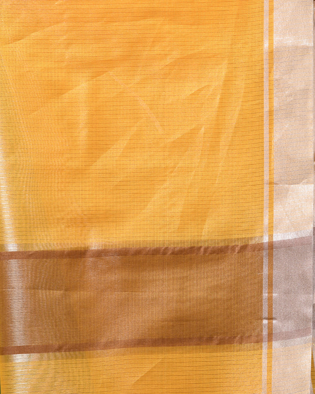 Women`s Tissue silk sarees for women latest, design organza New sari Swarnika zari Design golden Kora tissue banarasi saree for wedding party, wear sarees for Women (Golden Yellow)