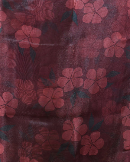 Women`s Printed Organza Saree Semi-Transparent Party, Wear organza weddings sarees latest, Trending Design Fancy banarasi organza silk saree for Farewell Black Red Sarees for Women