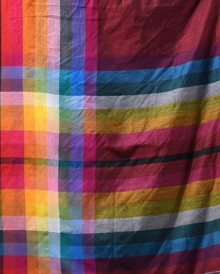 Women’s Rainbow Cotton Silk Saree for Women Latest Design Party Wear Office Wear Handloom Linen Chettinad Saree Wedding Farewell Function Wear Saree (Canbery)
