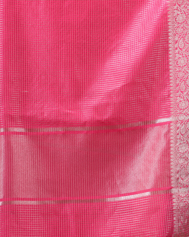 Women`s Tissue silk sarees for women latest, design Cotton sari Kanak zari New, Design golden Kora tissue banarasi New Farewell wedding kanjivaram silk party, wear saree (Pink)