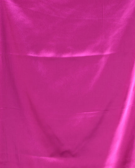 Women`s Soft Satin Silk Plain Saree for wedding, party, wear saree for women latest, design saree Satin Pure silk Crepe farewell party, wear dress Collection Plain sarees (Pink)