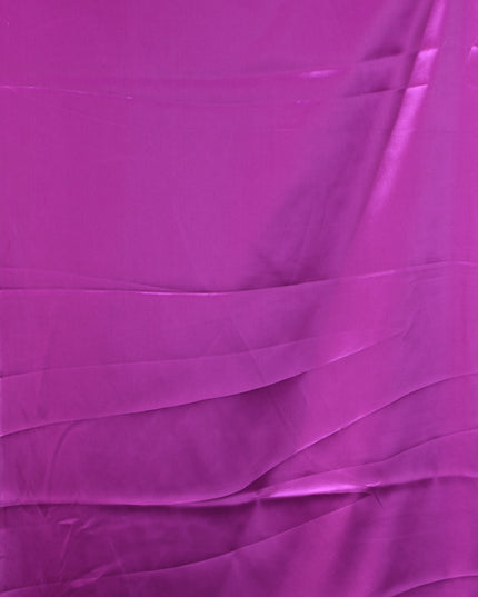 Women`s Soft Satin Silk Plain Saree for wedding, party, wear saree for women latest, design saree Satin Pure silk Crepe farewell party, wear dress Collection Plain sarees (Purple)
