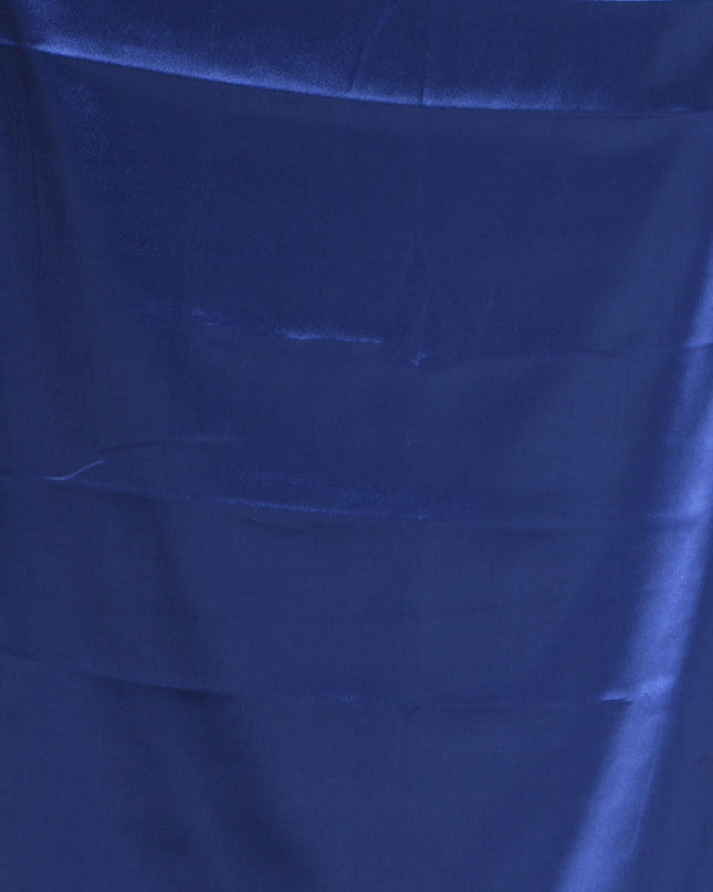 Women`s Soft Satin Silk Plain Saree for wedding, party, wear saree for women latest, design saree Satin Pure silk Crepe farewell party, wear dress Collection Plain sarees (Royal Blue)