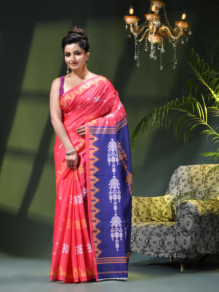 Women`s silk sarees party, wear latest, Tanvika design georgette chiffon Crepe cotton saree for farewell wedding New sari printed fancy printed silk sarees for women (Blue Pink)