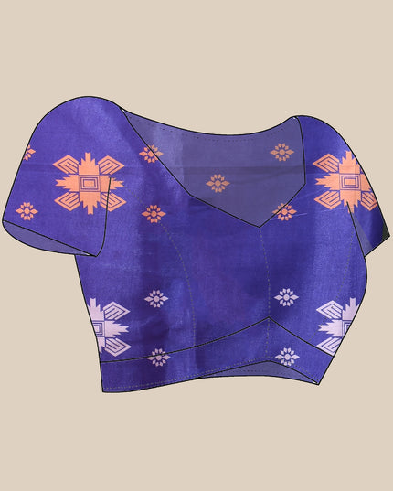 Women`s silk sarees party, wear latest, Tanvika design georgette chiffon Crepe cotton saree for farewell wedding New sari printed fancy printed silk sarees for women (Blue Pink)