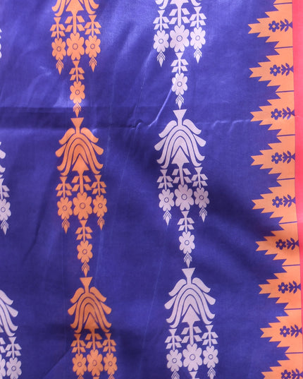 Women`s silk sarees party, wear latest, Tanvika design georgette chiffon Crepe cotton saree for farewell wedding New sari printed fancy printed silk sarees for women (Blue Pink)