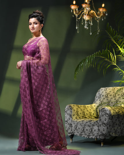 Women’s Net Sequin Embroidered saree Soft Net saree party, wear Chiffon wedding Silk georgette latest, Net sarees Heavy design Function Festive farewell saree for women (Lavender)