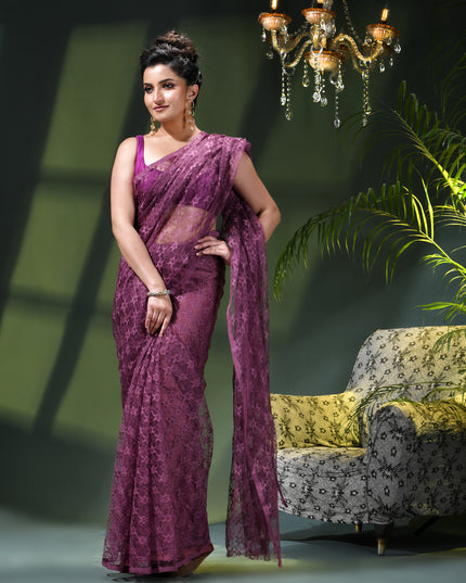 Women’s Net Sequin Embroidered saree Soft Net saree party, wear Chiffon wedding Silk georgette latest, Net sarees Heavy design Function Festive farewell saree for women (Lavender)