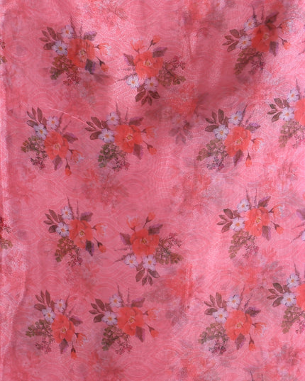 Women`s Printed Organza Saree Semi-Transparent Party, Wear weddings latest, Trending Design sarees Fancy banarasi organza silk saree for Farewell Baby Pink Sarees for Women