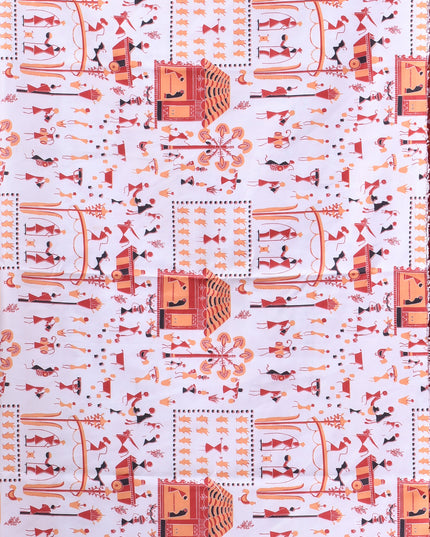 Women’s kalamkari silk sarees Fancy satin sarees for women party, wear georgette Pure latest, Printed kalamkari sarees Design Soft Trendy party, wear Silk Sarees for women (White Red)