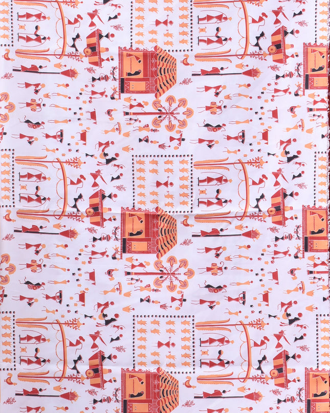 Women’s kalamkari silk sarees Fancy satin sarees for women party, wear georgette Pure latest, Printed kalamkari sarees Design Soft Trendy party, wear Silk Sarees for women (White Red)