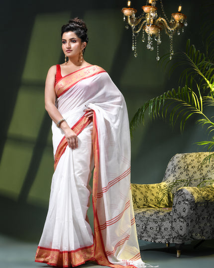 Women`s cotton sarees for women latest, Prema Design party, wear georgette saree farewell wedding, function linen handloom New fancy saree daily, wear silk cotton sarees (White)