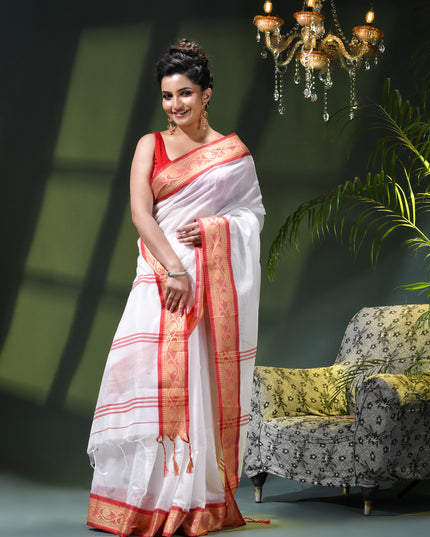 Women`s cotton sarees for women latest, Prema Design party, wear georgette saree farewell wedding, function linen handloom New fancy saree daily, wear silk cotton sarees (White)