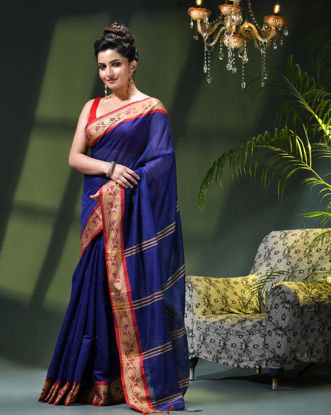 Women`s cotton sarees for women latest, Prema Design party, wear georgette saree farewell wedding, function linen handloom New fancy saree daily, wear silk cotton sarees (Blue)