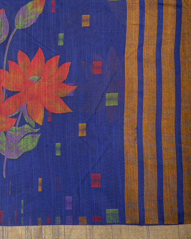 Floral Batik Kamal Phool Silk Cotton Saree