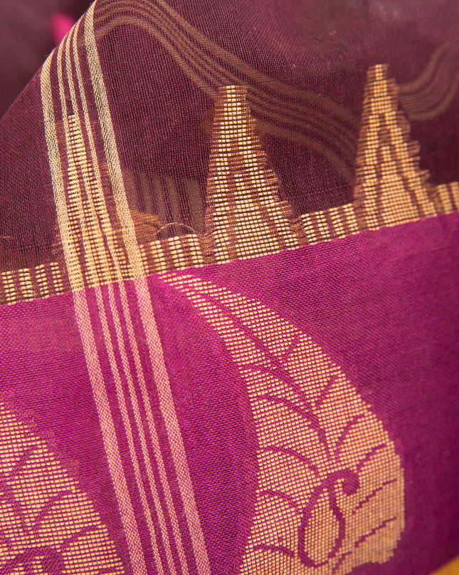 Handloom Cotton Tant Saree – Sitaara Borfi Design
