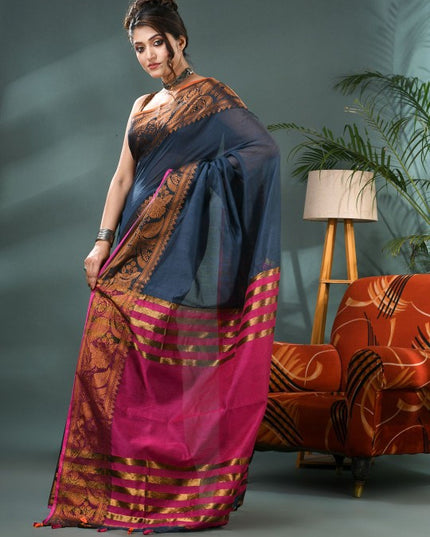 DESH BIDESH Zari Silk Cotton Kanjeevaram Saree