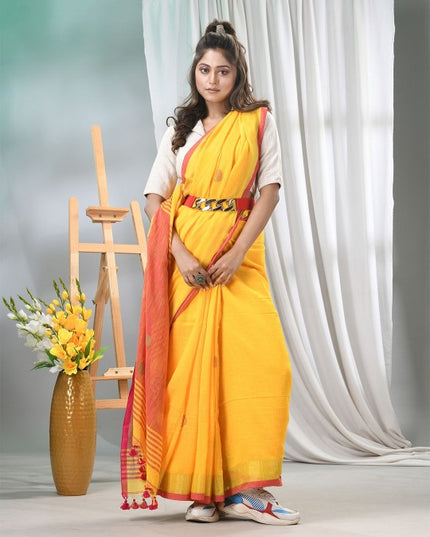 DESH BIDESHWomen Woven Design Pure Cotton Taant Saree